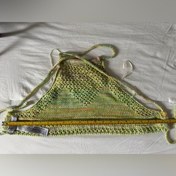 Zara Green Strapped Crochet Halter Crop Festival Top Size S - Picture 6 of 7